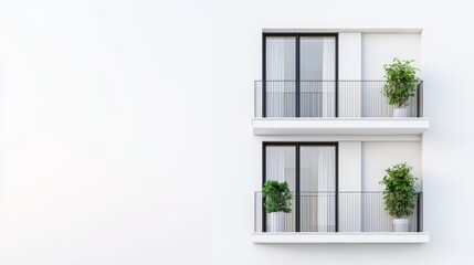 Fototapeta premium Modern house balcony design urban environment architectural photography minimalist style elevated view contemporary living