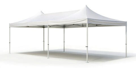 10x20 Canopy Tent Mockup: Blank White Pop-Up Shade for Branding & Design Presentation
