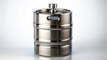 Craft Beer Keg Mockup:  Metallic Tap Handle & Polished Stainless Steel