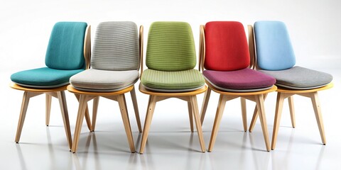 Obraz premium Comfortable Seat Pad Mockup: Various Styles & Colors on Different Chairs
