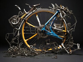 vintage bicycle on black