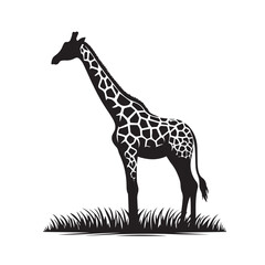 Naklejka premium girraf vector image, Girraf silhouette vector illustration style on a white background, Girraf silhouette vector illustration style on a white background, Girraf silhouette vector illustration style