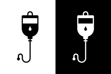 Minimalist IV Drip Icon High-Quality Black & White Vector.