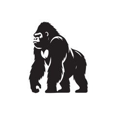 Gorilla Silhouette Illustrations, Gorilla head logo silhouette. Sport vector logo gorilla, gorilla icon, gorilla head, vector. A black and white vector illustration of a gorilla head.