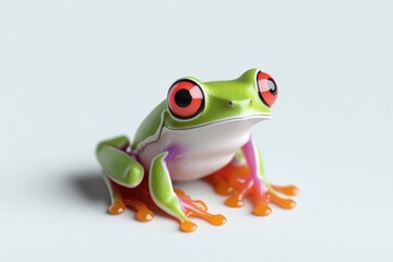Fototapeta premium Close-up of a vibrant, tropical frog. Small, cute amphibian with bright colors