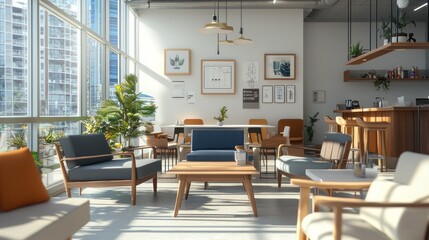 Modern and Bright Coworking Space Interior Design