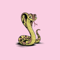 Fototapeta premium Cartoon Snake Illustration – Cute and Playful Reptile Vector