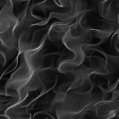 Obraz premium Seamless Pattern Dark Wavy Grains Smoke like Mist Effect Abstract Design