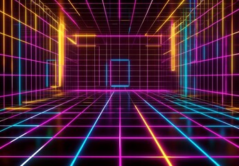 Abstract Technology Background with Grids