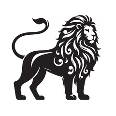 Lion head logo icon, lion face vector Illustration, on a isolated background, EPS, lion silhouette set. isolated vector image of african carnivore, Silhouette lion collection - vector illustration.