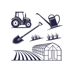 Obraz premium farm equipment vector