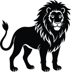 Obraz premium Lion head logo icon, lion face vector Illustration, on a isolated background, EPS, lion silhouette set. isolated vector image of african carnivore, Silhouette lion collection - vector illustration.