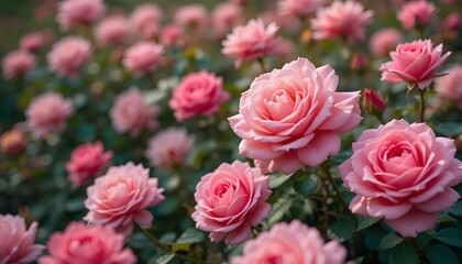 Vibrant Rose Garden in Full Bloom, Celebrating the Art of Floral Photography and Natural Charm