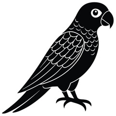 Parrot Macaw premium quality silhouette and line art vector illustration set, Parrot Macaw vector icon design, vector illustration of a parrot.