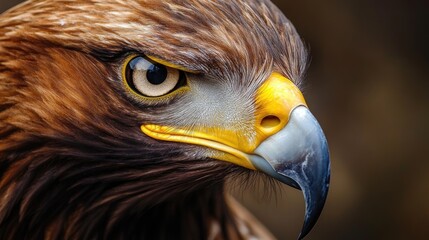 Fototapeta premium Close-up of Majestic Eagle with Intense Gaze and Detailed Feathers