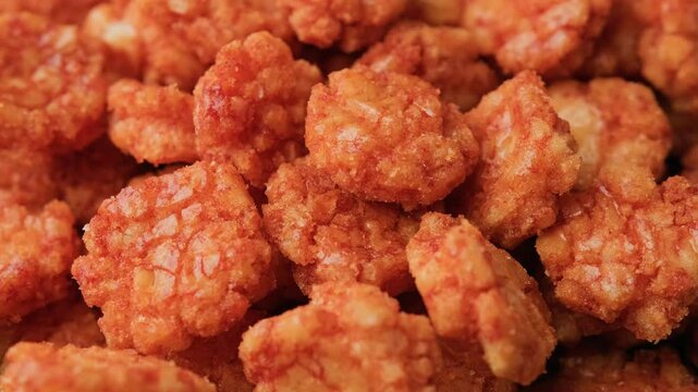 Spicy chilli rice crackers. Party food snacks