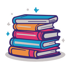 Vector icon of a stack of books simple design