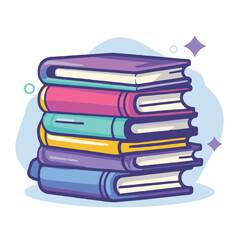 Vector icon of a stack of books simple design