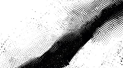 Grunge noise gradient texture. Dirty grain background. Dotted halftone overlay. Sand dusty distressed wallpaper. Grungy grit pattern. Black-white random dot texture for poster, banner, web