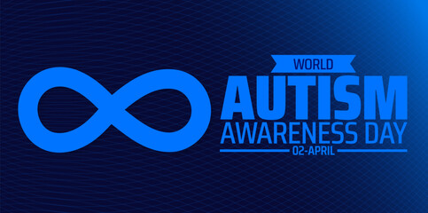 World Autism awareness day background banner or poster design template with autism infinity symbol design. Autism is a Developmental disability caused by difference in brain. observed every year.