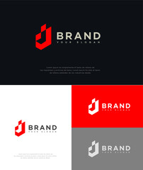 Modern Red J Letter Logo Design for Brand Identity
