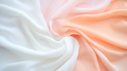 Obraz premium Peach and White Fabric Texture: A Swirling Symphony of Soft Hues
