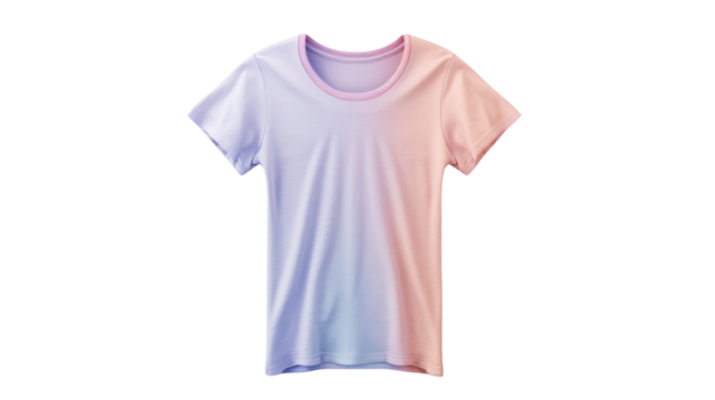 Light pink and purple gradient t-shirt with transparent background for easy customization