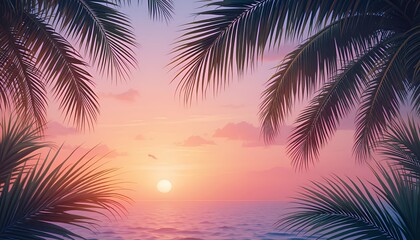 Beach Holiday Palm Leaves