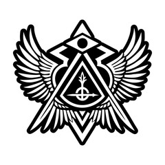 Fototapeta premium A glyph style icon of angel masonic symbol