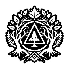Fototapeta premium A solid style icon of sacred tree symbol