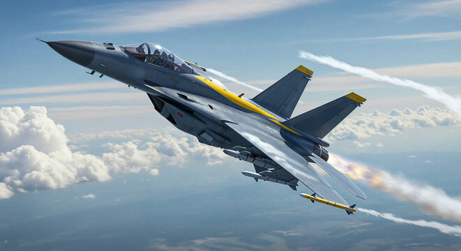 F-15E Strike Eagle fighter jet soaring through cloudy skies, military aviation photography, aerial combat readiness, defense technology and air superiority themes