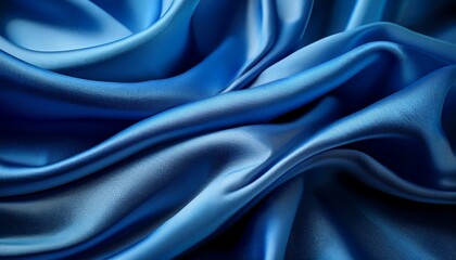 Obraz premium fashionable blue cloth texture with smooth flowing folds and creases