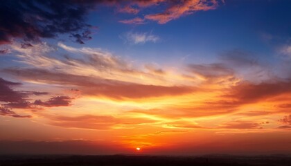 Fototapeta premium stunning sunset sky with heat colorations