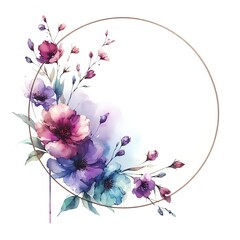 flores pintadas en acuarela. corona floral