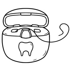 dental floss illustration hand drawn outline vector