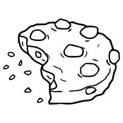 bites cookie illustration hand drawn outline vector