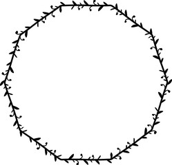 Decagon frame wreath simple shape vector Leaves border floral photo frame romantic Botanical Branches decoration 