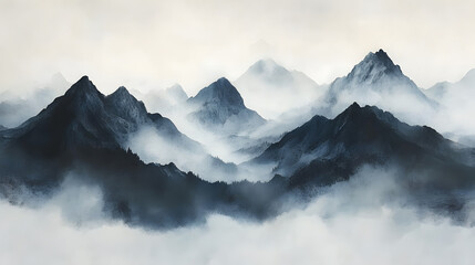 Fototapeta premium Misty Mountain Range