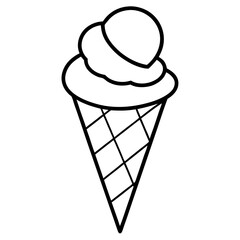 Creative Ice Cream Cone Outline Vector
