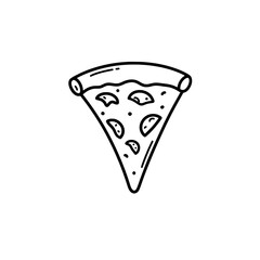 Slice of Pizza in a Line Art Style: A simple, appetizing depiction of a pizza slice. A timeless classic that symbolizes comfort food and culinary delight. Perfect for designs related to food.