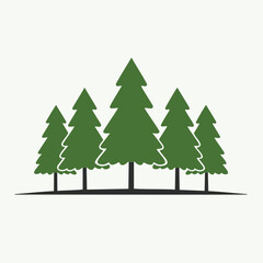 Fototapeta premium christmas trees set