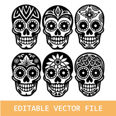 Collection of Sugar Skull Vector illustration - Sugar Skull head clipart
By Shineoxstock