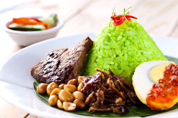 Fragrant Green Rice Infused with Pandan and Local Spices