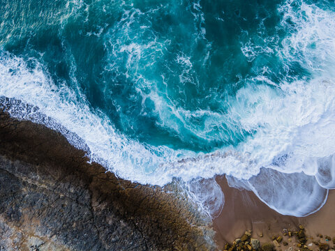 aerial shot from the beach