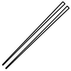 Delicate Chopsticks Vector in Outline Style
