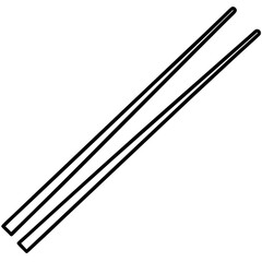 Delicate Chopsticks Vector in Outline Style