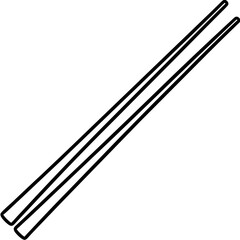 Delicate Chopsticks Vector in Outline Style