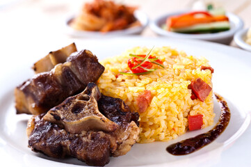 Golden Fried Rice with Tender Oxtail Pieces