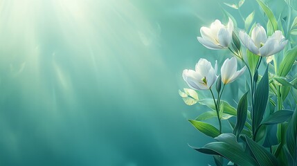 Spring action beautiful flora of white flowers in nature's serenity