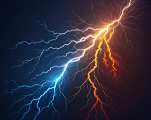 Vector Illustration Abstract Electric Lightning. Concept For Battle, Confrontation Or Fight